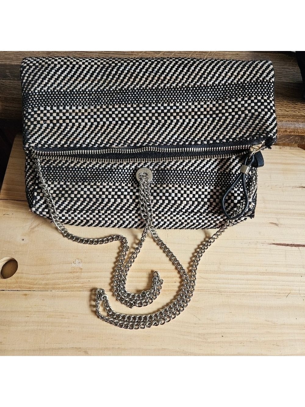 Vintage 70s In Every Story... Loom Weaved Envelope Crossbody Bag